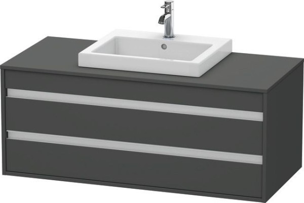 Duravit Ketho Konsolenwaschtischunterbau wandhängend Graphit Matt 1200x550x496 mm - KT675604949