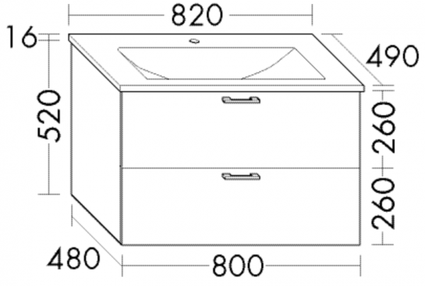 Burgbad Mineralguss Waschtisch-Set Sys30 PG1 Aqua Eiche Dekor Flanelle/Alpinweiss, SFGM082F2239C000