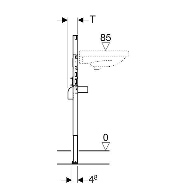 Geberit Duofix Waschtisch 98/82 cm für Einlocharmatur