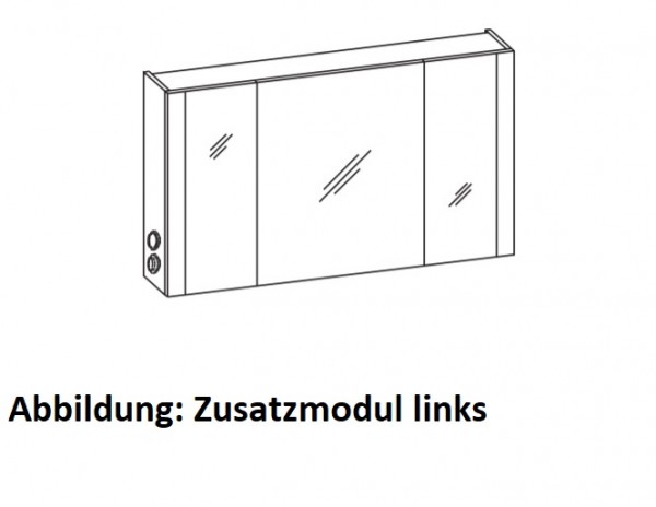 Artiqua LED-Spiegelschrank, Graphit Struktur quer, 071-SET-4-12-UN-401