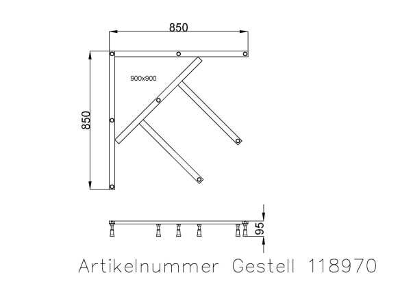 Hoesch Untergestell für Duschwanne Muna 4196/ 4219