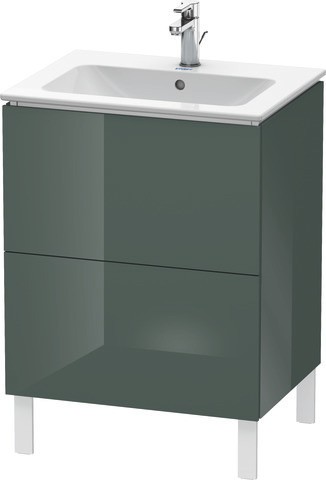 Duravit L-Cube Waschtischunterbau bodenstehend Dolomiti Grau Hochglanz 620x481x704 mm - LC6625038380