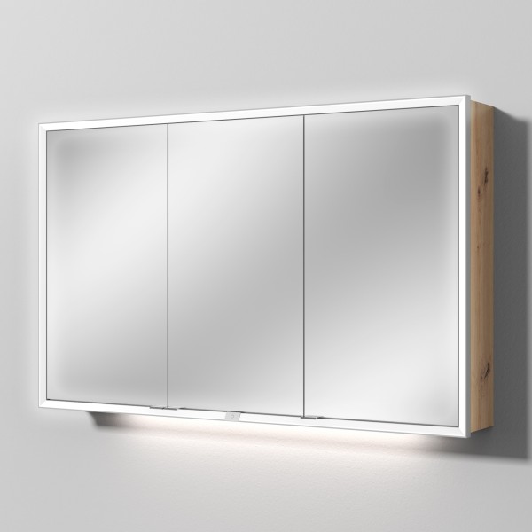 Sanipa Reflection Spiegelschrank MILO 120 mit LED-Beleuchtung, Eiche Natural-Touch, AU03685