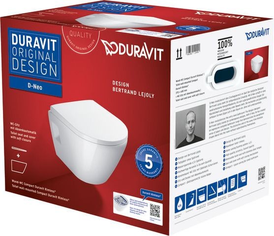 Duravit D-Neo WC-Set wandhängend 370x480x400 mm - 45870900A1