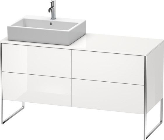 Duravit XSquare Konsolenwaschtischunterbau bodenstehend Weiß Hochglanz 1400x548x778 mm - XS4923L8585