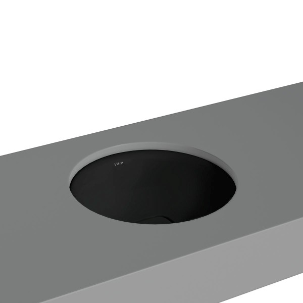 VitrA New Metropole Unterbauwaschtisch rund 40 cm ohne Überlaufschlitz Schwarz Matt,7532B483-1083