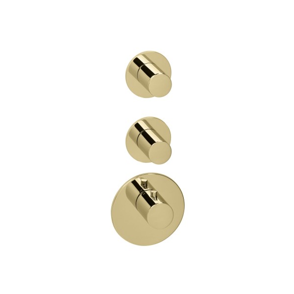 Herzbach LOGIC XL 2 Thermostat-Farbset 3 Blenden/Griffe rund PVD Gold, 30.522010.1.03