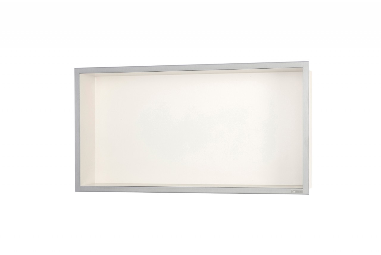 ESS BOX 10 Creme Wandnische 60x30x10 cm mit Rahmen Edelstahl gebürstet, inkl. Rohbauset, BOX-60x30x1 BOX-60x30x10-C