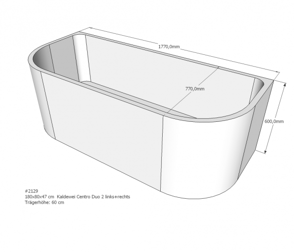 Neuesbad Wannenträger für Kaldewei Centro Duo 1 180x80 re