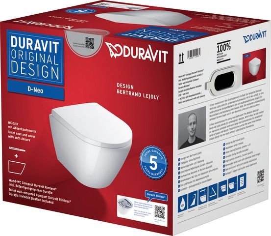 Duravit D-Neo WC-Set wandhängend 370x480x400 mm - 45880900A1