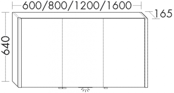 Burgbad Spiegelschrank Bel Thermo 640x1008x165 bel Thermo, SPFW100PN089