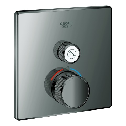 GROHE Thermostat Grohtherm SmartControl 29123 eckig FMS ein ASV hard graphite, 29123A00