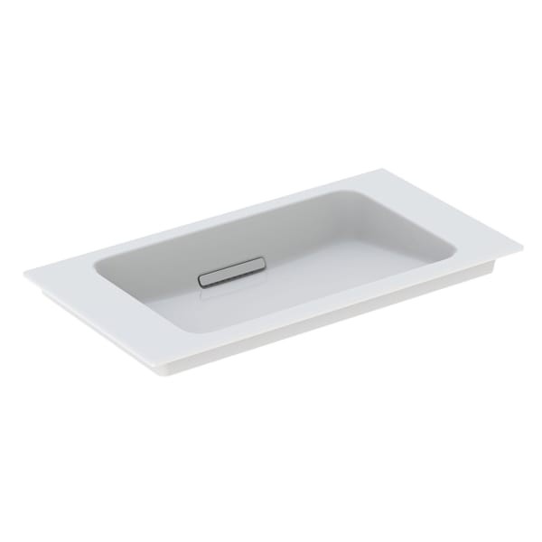 Geberit ONE Möbelwaschtisch, 75x40cm ohne Hahnloch, Überlauf verdeckt, weiss/weiss Tect, 500391013