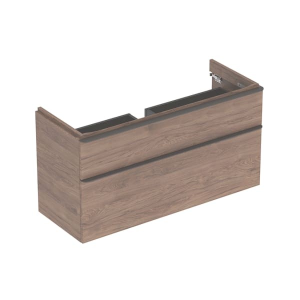 Geberit Smyle Square Unterschrank für Waschtisch, m. 2 Schubladen 118,4x61,7x47cm, Nussbaum, 500355J