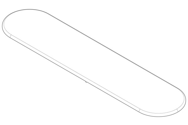 Ersatzteil, Ventilkappe, 390x90mm glasiert, Weiß