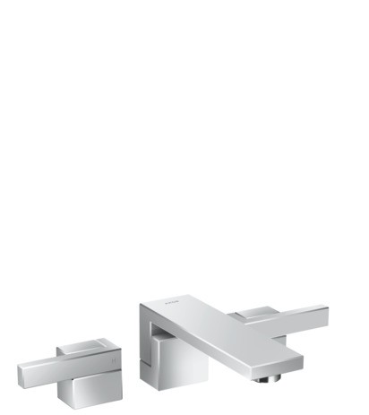 Hansgrohe 3-Loch Waschtischarmatur Axor Edge F-Set Wandmontage Diamantschliff chrom, 46061000