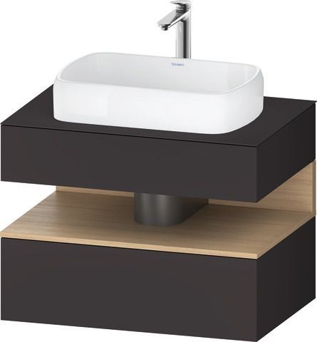 Duravit Qatego Konsolenwaschtischunterbau wandhängend Graphit Supermatt 800x550x600 mm - QA473003080