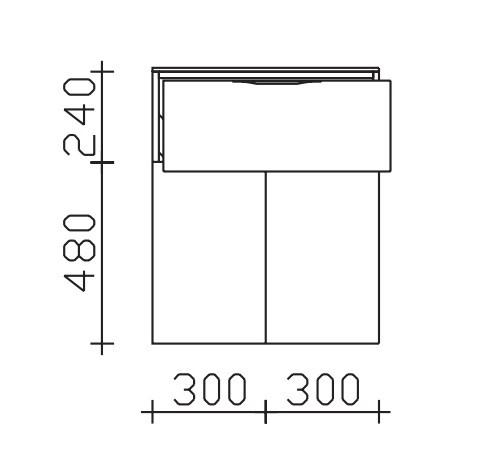 Pelipal Serie 6025 Highboard 6025-HB60-02, B:600, H:730, T:330mm