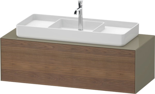 Duravit White Tulip Konsolenwaschtischunterbau wandhängend Amerikanischer Nussbaum & Stein Grau Matt