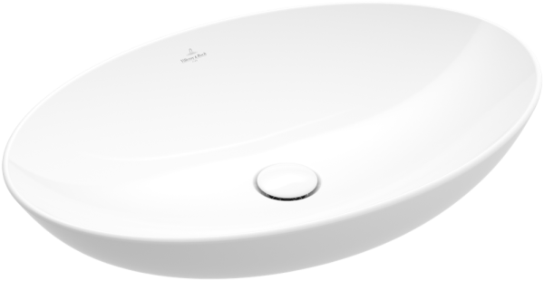 Villeroy & Boch Aufsatzwaschbecken Loop&Friends 560x 380mm Oval ohne Überlauf Pure Black CeramicPlu