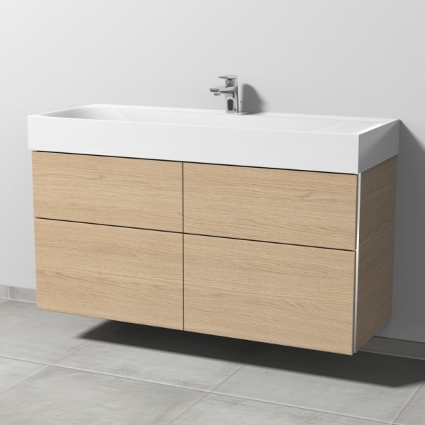 Sanipa 3way Waschtischunterbau zu Kaldewei Silenio Waschtisch mit 4 Auszügen, Eiche-Nordic