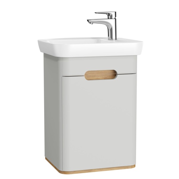 VitrA Sento Set 50 cm Handwaschbecken + Unterschrank 1 Tür Türanschlag rechts Hellgrau Matt,65981