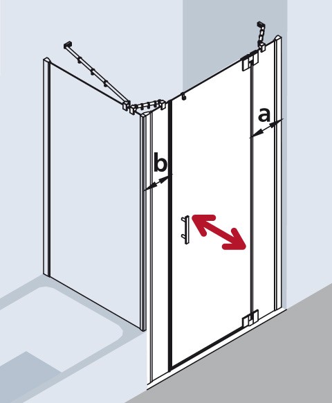 Kermi Pendeltür Filia XP 1GR 1300x2000, silber hochglanz, ESG klar, FX1GR13020VAK
