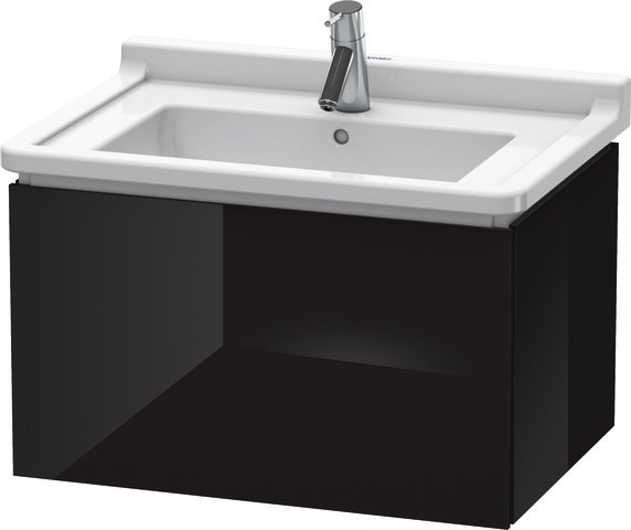 Duravit L-Cube Waschtischunterbau wandhängend Schwarz Hochglanz 670x469x408 mm - LC616404040
