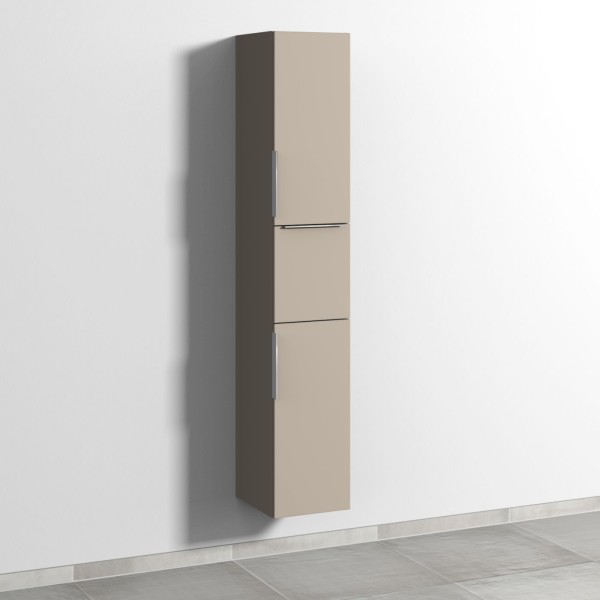 Sanipa 3way Hochschrank mit 2 Türen und 1 Auszug, Sandgrau-Matt