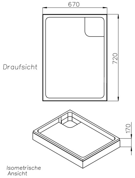 Neuesbad Wannenträger für Bette extraflach 70x75x6,5