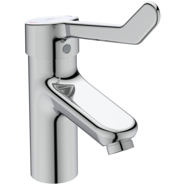 Ideal Standard WT-Armatur CERAPLUS 2,m.Klinikhebel, m.Ablgarn., Ausld. 112mm, Chrom, BC097AA