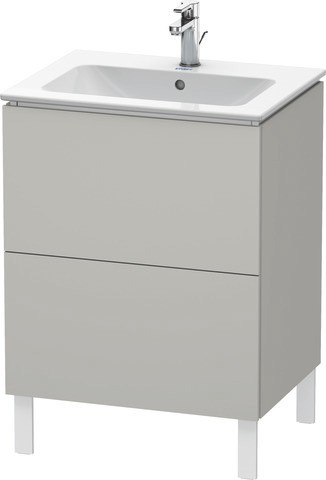 Duravit L-Cube Waschtischunterbau bodenstehend Betongrau Matt 620x481x704 mm - LC662500707