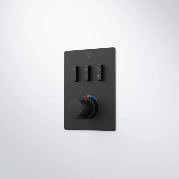 Steinberg Serie 390 Unterputz-Thermostat DN20, mit slidetronic, mit Mengenregulierung, für 3 Verbrau