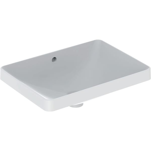 Geberit VariForm Einbauwaschtisch, rechteckig 55x40cm, ohne Hahnloch, mit Überlauf, KeraTect, 500737