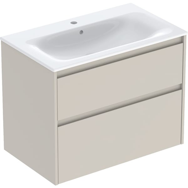 Geberit Renova Plan Set Möbelwaschtisch schmaler Rand, mit Unterschrank, zwei, 504040DB8