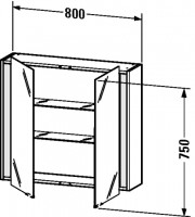 Duravit Spiegelschrank Duravit Spiegelschrank Ketho T:180, B:800, H:750mm, KT75310 , Front/Korpus: graphit matt, KT75310494