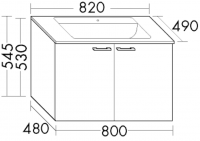 Burgbad Glas-Waschtisch Burgbad Glas-Waschtisch und Waschtischunterschrank Sys30 PG2 Weiß Hochglanz/Weiß, SEXQ082461A0070
