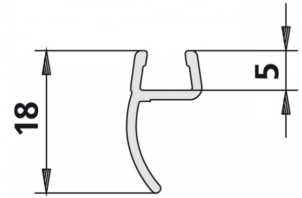 Kermi 1240 1x Dichtleiste, Länge: 2000 mm, 2534091