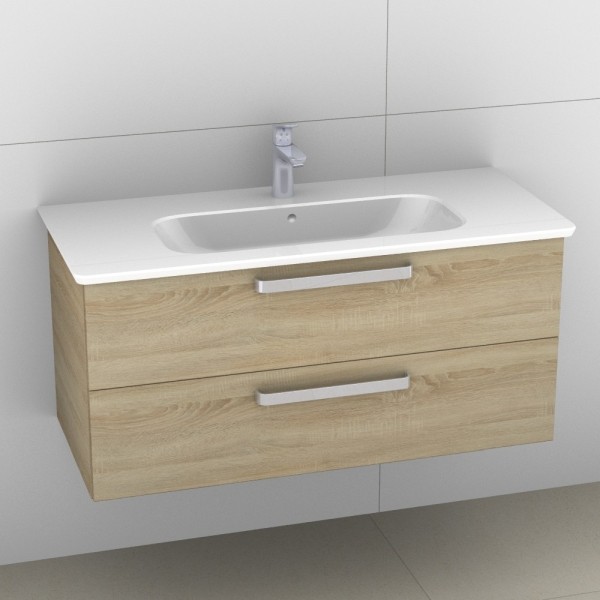 Artiqua 412 Waschtischunterschrank für Softmood T0559, Castello Eiche quer NB, 412-WU2L-I36-7134-426