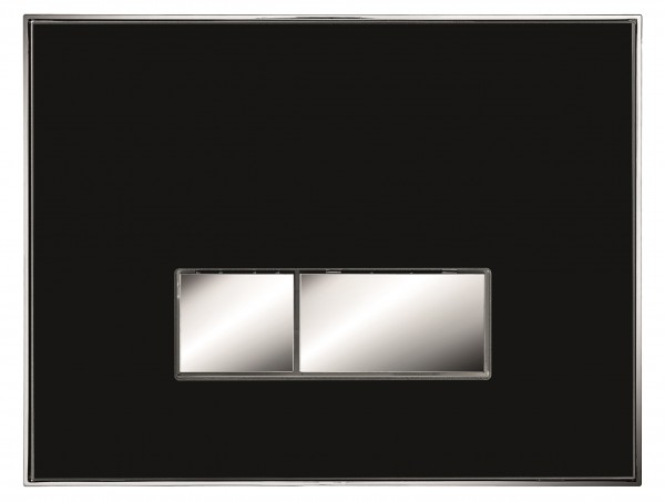 Neuesbad Betätigungsplatte mit eckigen Tasten, MDF, Farbe: schwarz, Tasten: chrom glanz
