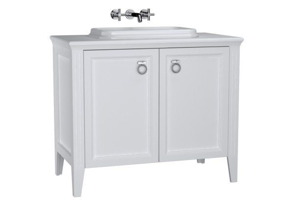 VitrA Valarte Set 98 cm Einbauwaschtisch + Waschtischunterschrank 2 Türen Weiß Matt,62171