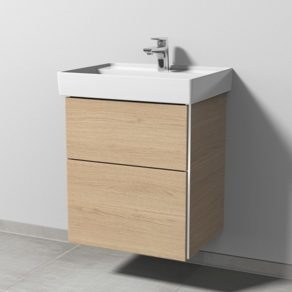 Sanipa 3way Waschtischunterbau zu Villeroy & Boch Collaro Waschtisch mit 2 Auszügen, Eiche-Nordic