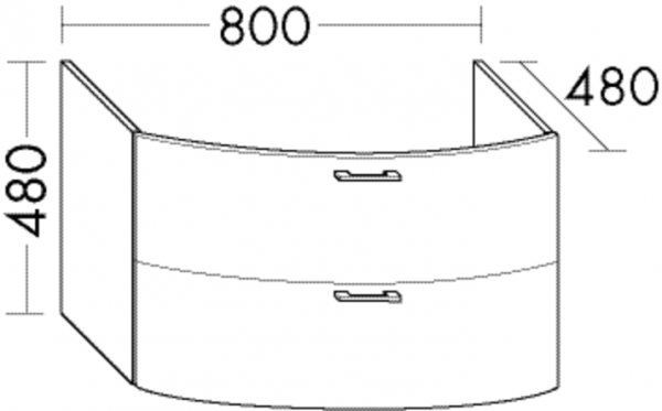 Burgbad Waschtischunterschrank Sys30 PG4 Sana 480x800x480 Eiche Hellgrau, WUYC080F3446