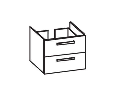 Artiqua 411 Waschtischunterschrank für P3 Comforts 233265 Graphit Struktur quer, 411-WU2L-D58-7098-4