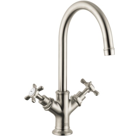 Hansgrohe Zweigriff Waschtischarmatur Axor Montreux o.Ablaufgarnitur brushed nickel, 16506820