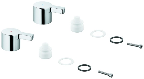 GROHE Griffpaar Lineare 48316 Markierung blau/rot chrom, 48316000