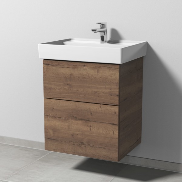 Sanipa 3way Waschtischunterbau zu Villeroy & Boch Collaro Waschtisch mit 2 Auszügen, Eiche-Tabak