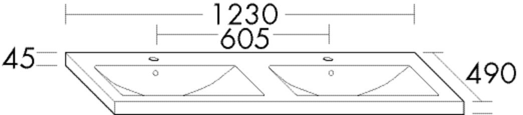 Burgbad Keramik Waschtisch alpinweiss 45x1230x490 Alpinweiss, KBAR123C0001 KBAR123C0001
