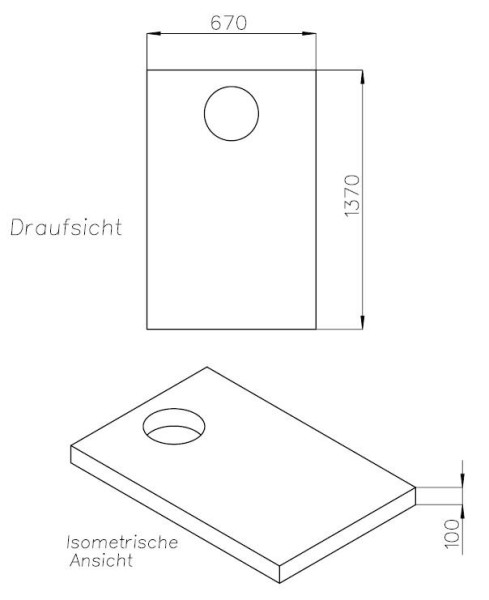 Neuesbad Wannenträger für Laufen Pro Abl. kurze Seite 140x70x3,8