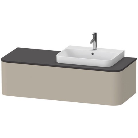 Duravit Happy D.2 Plus Konsolenwaschtischunterbau wandhängend Taupe Seidenmatt 1300x550x354 mm - HP4